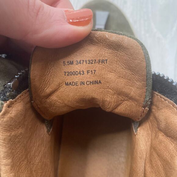 Frye Women's Lena Olive Green Zip Oiled Suede High Top Sneakers Size 5.5 - Picture 9 of 10